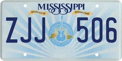 MS license plate ZJJ506