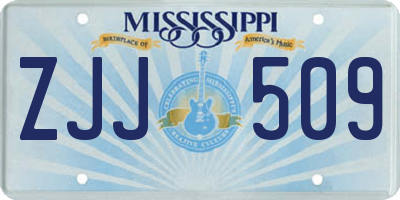 MS license plate ZJJ509