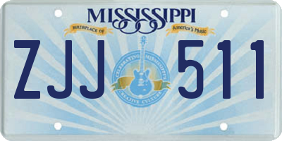 MS license plate ZJJ511