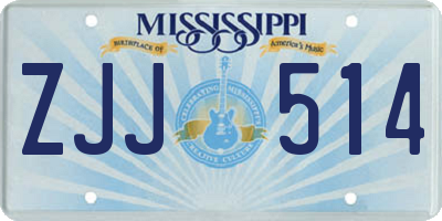 MS license plate ZJJ514