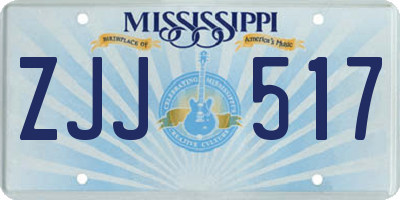 MS license plate ZJJ517