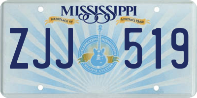 MS license plate ZJJ519