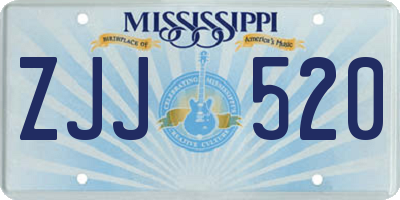 MS license plate ZJJ520