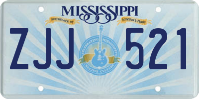 MS license plate ZJJ521