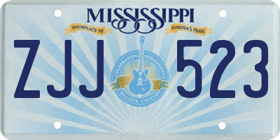 MS license plate ZJJ523