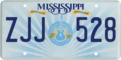 MS license plate ZJJ528