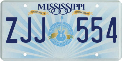 MS license plate ZJJ554