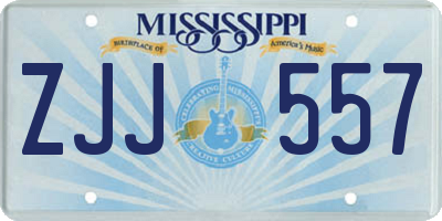 MS license plate ZJJ557