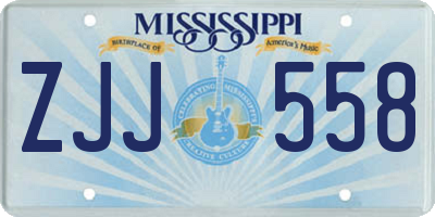MS license plate ZJJ558