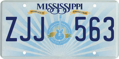 MS license plate ZJJ563