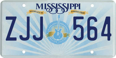 MS license plate ZJJ564