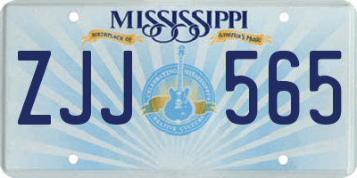 MS license plate ZJJ565