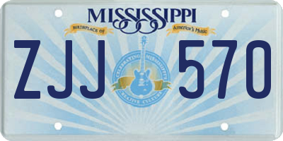MS license plate ZJJ570