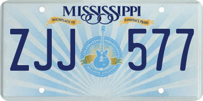 MS license plate ZJJ577