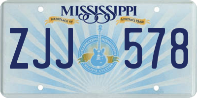 MS license plate ZJJ578