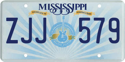 MS license plate ZJJ579