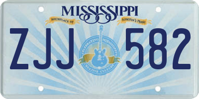 MS license plate ZJJ582