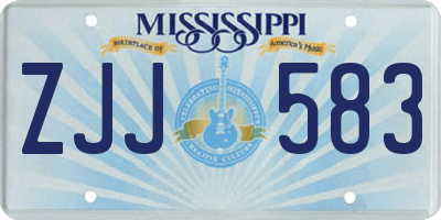 MS license plate ZJJ583