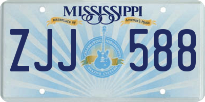 MS license plate ZJJ588