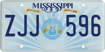 MS license plate ZJJ596