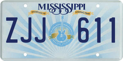 MS license plate ZJJ611