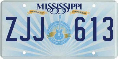MS license plate ZJJ613