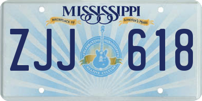 MS license plate ZJJ618