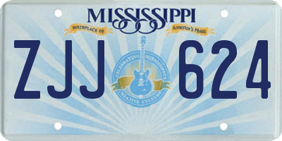 MS license plate ZJJ624