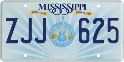 MS license plate ZJJ625
