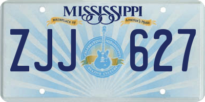 MS license plate ZJJ627