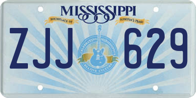 MS license plate ZJJ629