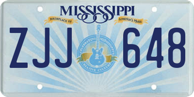 MS license plate ZJJ648