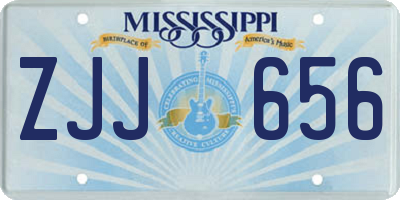 MS license plate ZJJ656