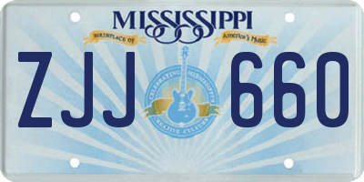 MS license plate ZJJ660