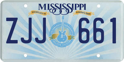 MS license plate ZJJ661