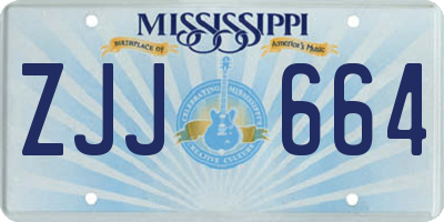 MS license plate ZJJ664