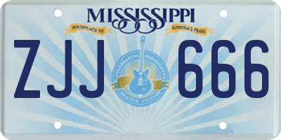 MS license plate ZJJ666
