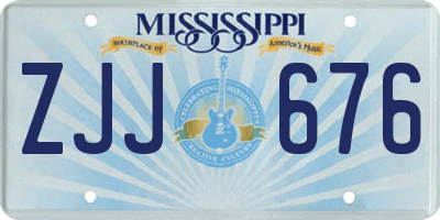 MS license plate ZJJ676
