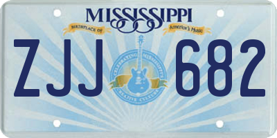 MS license plate ZJJ682