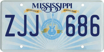 MS license plate ZJJ686