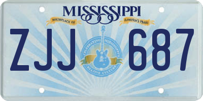 MS license plate ZJJ687