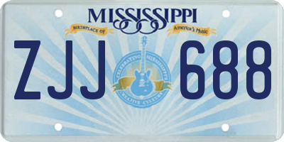 MS license plate ZJJ688