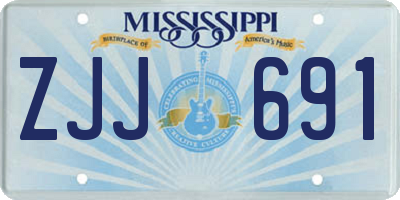 MS license plate ZJJ691