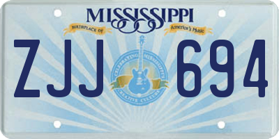 MS license plate ZJJ694