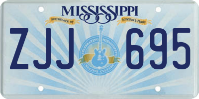 MS license plate ZJJ695