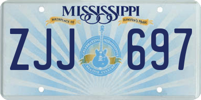 MS license plate ZJJ697
