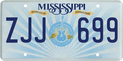 MS license plate ZJJ699