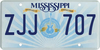 MS license plate ZJJ707