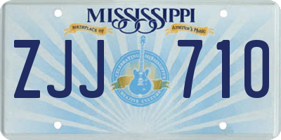 MS license plate ZJJ710