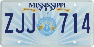 MS license plate ZJJ714